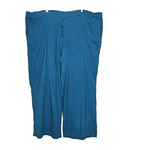 Jordan Taylor Womens Blue Gauzy Swimsuit Cover-Up Pants Size 2X Beachwear Bathin - Picture 1 of 13